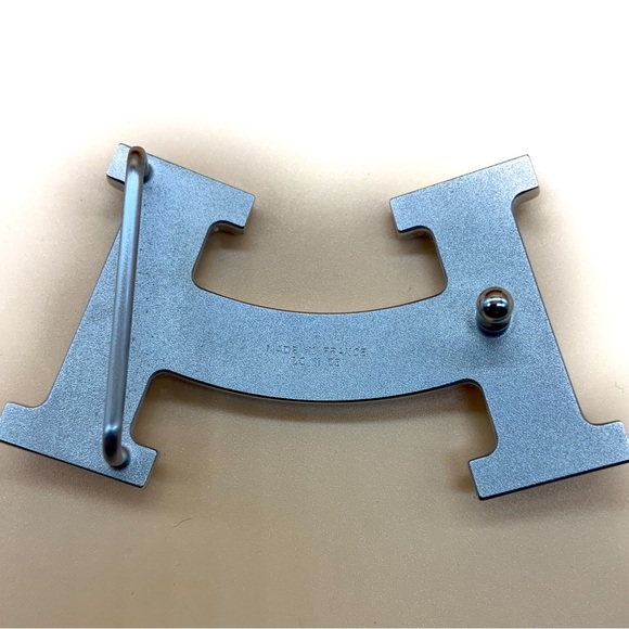 NEW RARE Hermés Limited Edition "H" SMILE Buckle Togo 32mm Belt Size: XXL NWOT - Picture 6 of 8